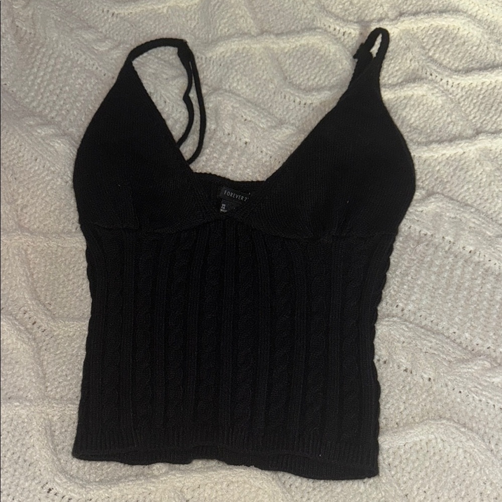 Black Knit Women's Top
